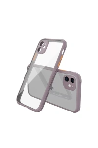 Apple iPhone 12 Mini Kılıf Miami Şeffaf Silikon - Açık Mor