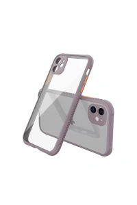 Apple iPhone 12 Mini Kılıf Miami Şeffaf Silikon - Açık Mor