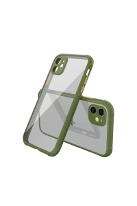 Apple iPhone 12 Mini Kılıf Miami Şeffaf Silikon - Koyu Yeşil