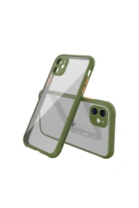 Apple iPhone 12 Mini Kılıf Miami Şeffaf Silikon - Koyu Yeşil