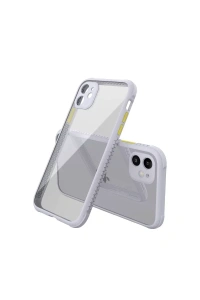 Apple iPhone 12 Mini Kılıf Miami Şeffaf Silikon - Lila