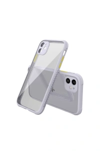 Apple iPhone 12 Mini Kılıf Miami Şeffaf Silikon - Lila