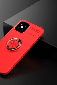 Apple iPhone 12 Mini Kılıf Range Yüzüklü Silikon - Kırmızı