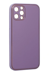 Apple iPhone 12 Pro Kılıf Coco Deri Silikon Kapak - Lila