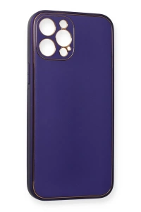 Apple iPhone 12 Pro Kılıf Coco Deri Silikon Kapak - Mor