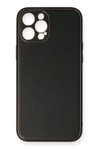 Apple iPhone 12 Pro Kılıf Coco Deri Silikon Kapak - Siyah