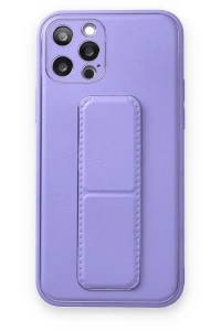 Apple iPhone 12 Pro Kılıf Coco Deri Standlı Kapak - Koyu Lila