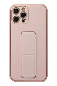 Apple iPhone 12 Pro Kılıf Coco Deri Standlı Kapak - Pembe
