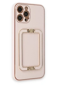 Apple iPhone 12 Pro Kılıf Coco Elit Kapak - Pudra