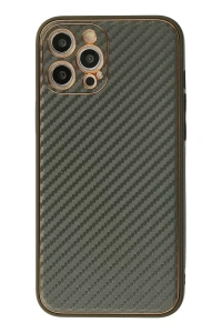 Apple iPhone 12 Pro Kılıf Coco Karbon Silikon - Füme