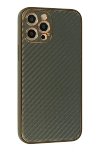 Apple iPhone 12 Pro Kılıf Coco Karbon Silikon - Füme