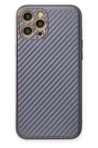 Apple iPhone 12 Pro Kılıf Coco Karbon Silikon - Gri
