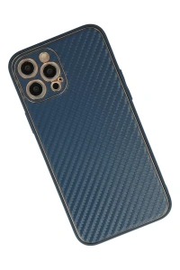 Apple iPhone 12 Pro Kılıf Coco Karbon Silikon - Mavi