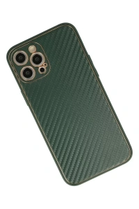 Apple iPhone 12 Pro Kılıf Coco Karbon Silikon - Yeşil