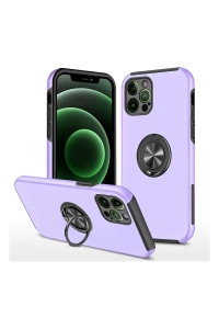 Apple iPhone 12 Pro Kılıf Elit Yüzüklü Kapak - Mor