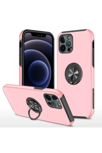 Apple iPhone 12 Pro Kılıf Elit Yüzüklü Kapak - Pembe