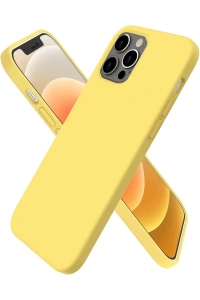 Apple iPhone 12 Pro Kılıf First Silikon - Sarı