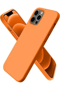 Apple iPhone 12 Pro Kılıf First Silikon - Turuncu