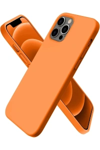 Apple iPhone 12 Pro Kılıf First Silikon - Turuncu