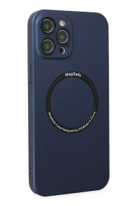 Apple iPhone 12 Pro Kılıf Jack Magneticsafe Lens Silikon - Lacivert