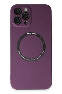 Apple iPhone 12 Pro Kılıf Jack Magneticsafe Lens Silikon - Mürdüm