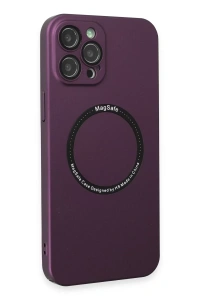 Apple iPhone 12 Pro Kılıf Jack Magneticsafe Lens Silikon - Mürdüm