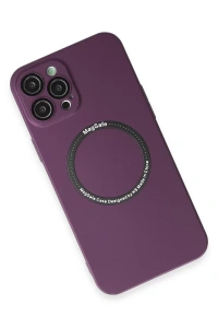 Apple iPhone 12 Pro Kılıf Jack Magneticsafe Lens Silikon - Mürdüm