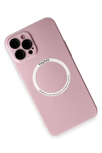 Apple iPhone 12 Pro Kılıf Jack Magneticsafe Lens Silikon - Rose Gold
