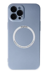 Apple iPhone 12 Pro Kılıf Jack Magneticsafe Lens Silikon - Sierra Blue