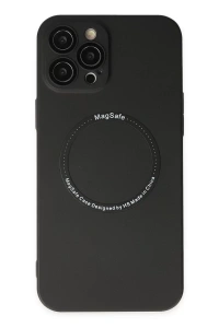 Apple iPhone 12 Pro Kılıf Jack Magneticsafe Lens Silikon - Siyah
