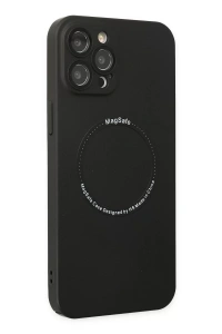 Apple iPhone 12 Pro Kılıf Jack Magneticsafe Lens Silikon - Siyah