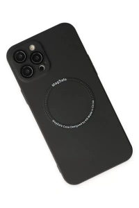 Apple iPhone 12 Pro Kılıf Jack Magneticsafe Lens Silikon - Siyah