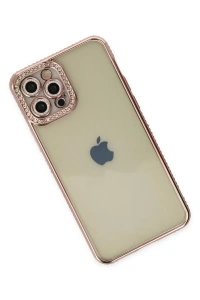 Apple iPhone 12 Pro Kılıf Joke Taşlı Silikon - Pembe