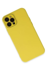 Apple iPhone 12 Pro Kılıf Lansman Glass Kapak - Sarı