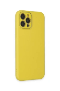 Apple iPhone 12 Pro Kılıf Lansman Glass Kapak - Sarı
