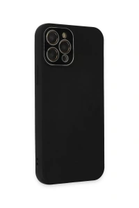 Apple iPhone 12 Pro Kılıf Lansman Glass Kapak - Siyah