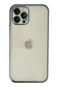 Apple iPhone 12 Pro Kılıf Lensli Silikon - Lacivert