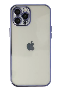 Apple iPhone 12 Pro Kılıf Lensli Silikon - Mor