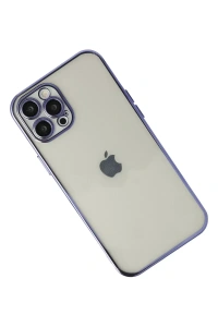 Apple iPhone 12 Pro Kılıf Lensli Silikon - Mor