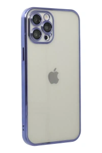 Apple iPhone 12 Pro Kılıf Lensli Silikon - Mor