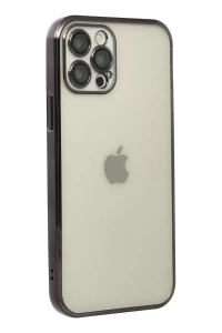 Apple iPhone 12 Pro Kılıf Lensli Silikon - Siyah