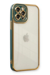 Apple iPhone 12 Pro Kılıf Liva Lens Silikon - Yeşil