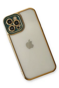 Apple iPhone 12 Pro Kılıf Liva Lens Silikon - Yeşil