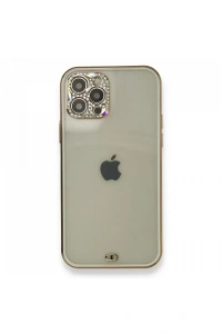 Apple iPhone 12 Pro Kılıf Liva Taşlı Silikon - Beyaz