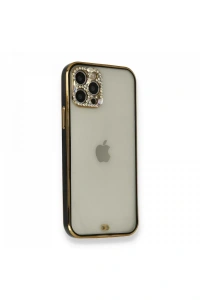 Apple iPhone 12 Pro Kılıf Liva Taşlı Silikon - Siyah