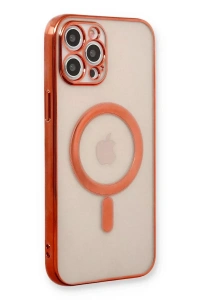 Apple iPhone 12 Pro Kılıf Magneticsafe Lazer Silikon - Kırmızı