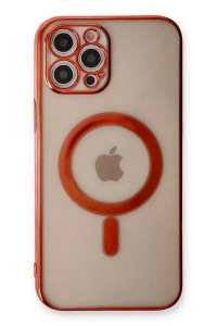 Apple iPhone 12 Pro Kılıf Magneticsafe Lazer Silikon - Kırmızı