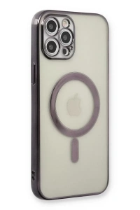 Apple iPhone 12 Pro Kılıf Magneticsafe Lazer Silikon - Siyah