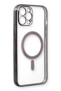Apple iPhone 12 Pro Kılıf Magneticsafe Lazer Silikon - Siyah