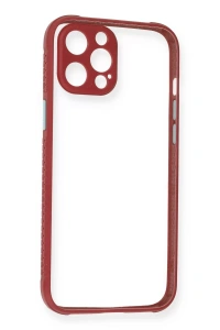 Apple iPhone 12 Pro Kılıf Miami Şeffaf Silikon - Fuşya